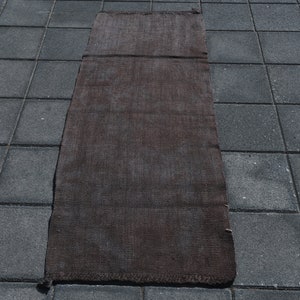 2x6 Runner, 2x6 Vintage Runner, 2x6 TURKISH VINTAGE RUNNER Rug, 2x6, Natural Handmade Hemp, 2x6 Rug, Gray & Black Rug, 2x6 Turkish Runner