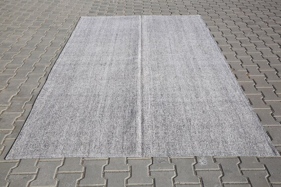 6x9 Turkısh FLATWEAVE KILIM RUG, 6x9 White and Black Kilim Rug, 6x9 Area Rug, Handmade Wool Rug, Kilim Rug 6x9, Bohemian Kilim Rug, Kilim