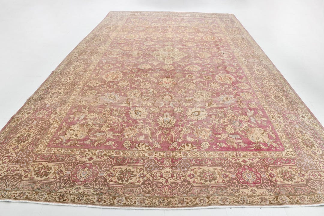 10x16 Burgundy Pink Oversize Persian Rug, Extra Large Area Rug, 10x16 ...