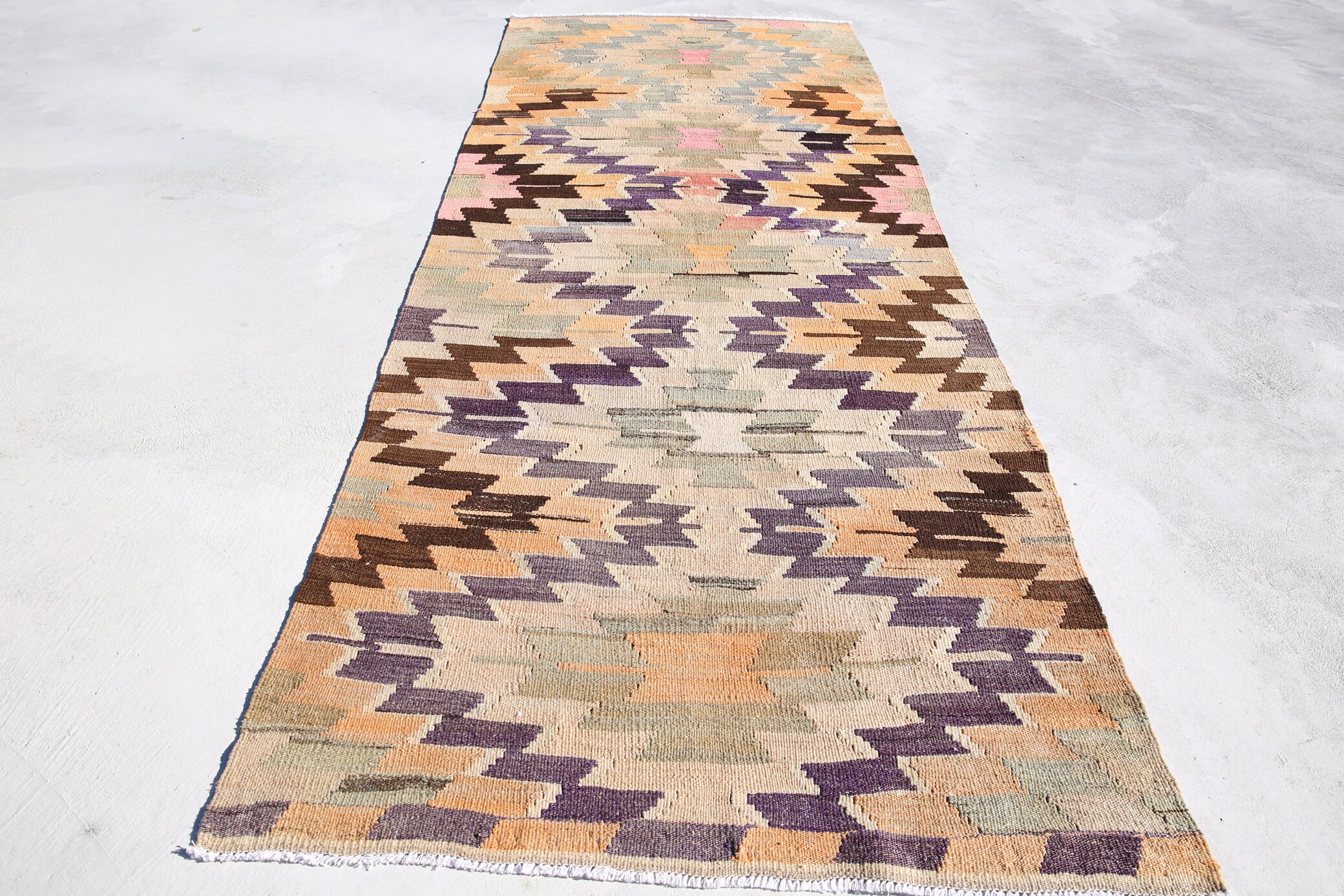 BOHEMİAN RUNNER RUG Turkish Kilim Rug Kilim Runner Oushak Etsy