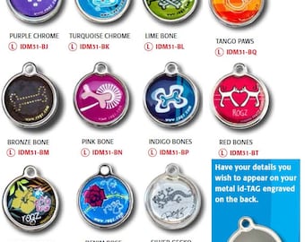 Rogz 刻印入りペットIDタグ 大 1 3/8"