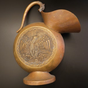 Copper jug Mexico copper eagle snake