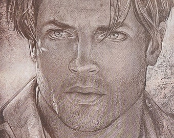 Rick O'Connell - La Momia (1999) - Brendan Fraser - Dibujo - Impresión artística - 8.5x11 pulgadas