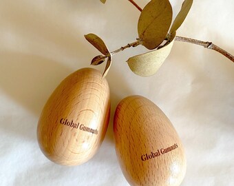 Wooden Egg Shakers - Individual or set of 2 | Musical Percussion for Kids | Easter Gifts | Baby Gift