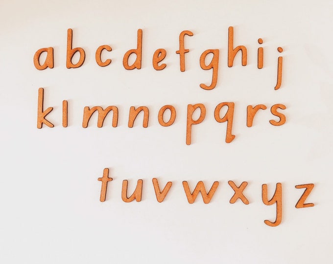 A - Z Lowercase Print Wooden Letters | 1cm - 3cm in height | Alphabet | ABC Learning and School