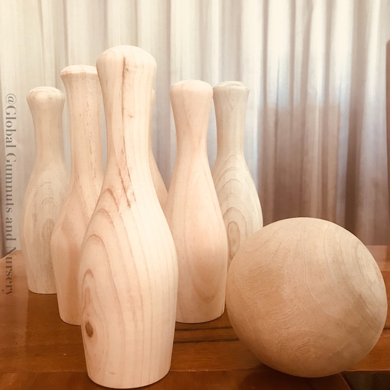 Handmade Ten Pin Bowling Set