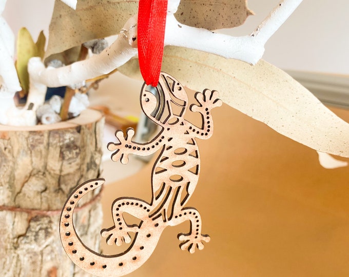 GECKO - Australian Animal themed Christmas Ornament | Xmas | Christmas Tree Gift | Australian Native Animal ~ Decoration