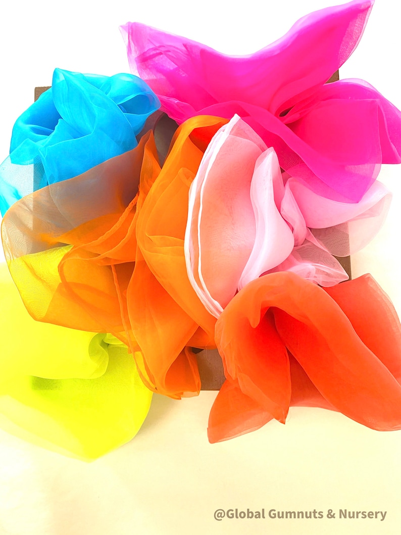 Bright Sensory Scarves Play Silks 6 Colour Set Scarf image 4