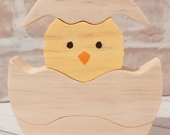 Wooden 'Chick in an Egg' Stacker