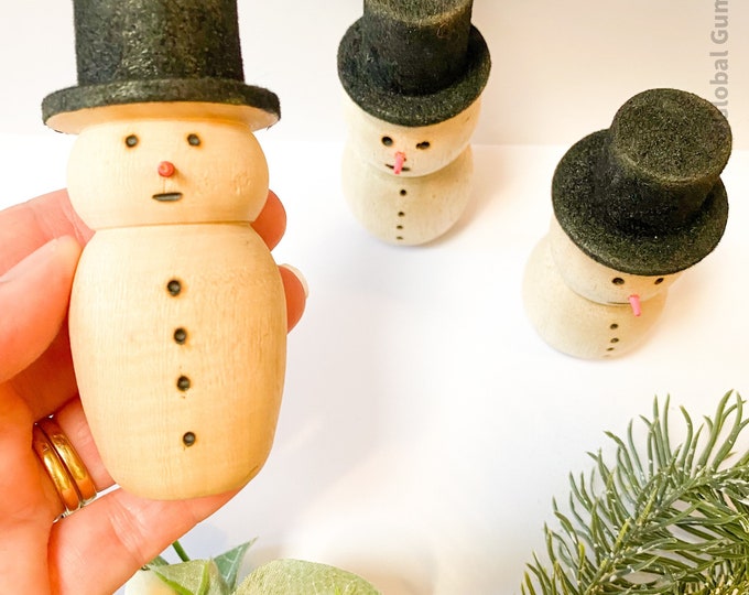 Handmade Wooden Snowman | Ornaments