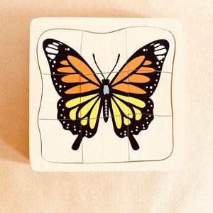 Butterfly Life Cycle PUZZLE Montessori SQUARE image 1