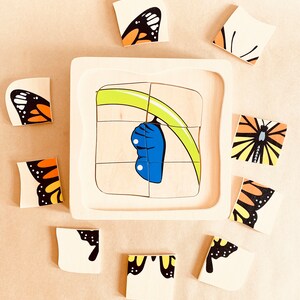 Butterfly Life Cycle PUZZLE Montessori SQUARE image 3