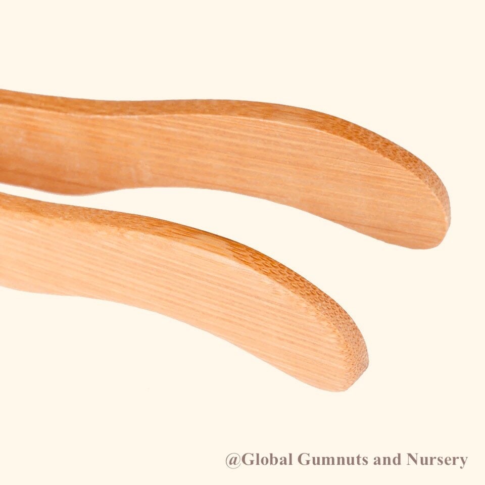 Curvey Wooden Baby Tongs