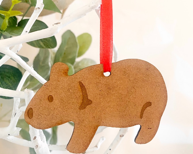 WOMBAT- Australian Animal themed Christmas Ornament | Xmas | Christmas Tree Gift | Australian Native Animal ~ Decoration