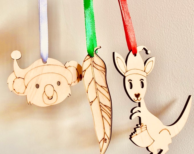 Australian Animal Christmas Ornaments | Set of 3 or Individual