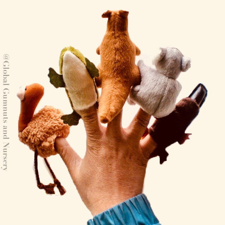 Australian VELVET Animal Finger Puppets