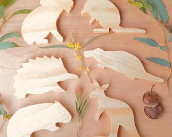 Large Australian Wooden Animals | 6 Set