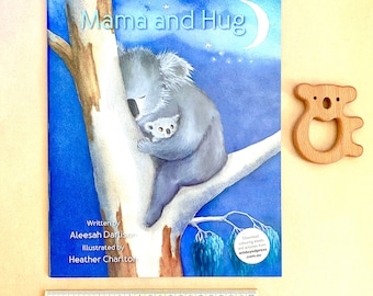 Mama and Hug Book & Wooden Koala Piece | Australian Animals