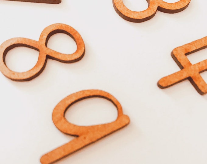 0-9 Print Wooden Numbers | 10 pieces
