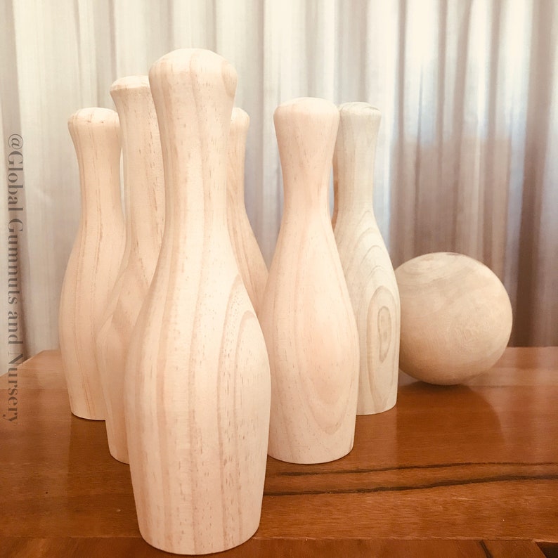 Handmade Ten Pin Bowling Set