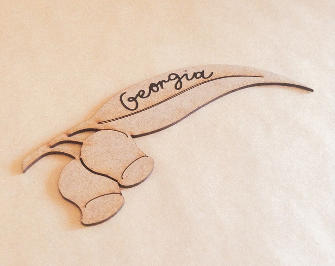 Gumleaf Laser Cut Embellishments - Personalised Name Option | Wedding Decor | Gift Tag