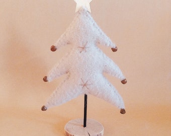 Elegant Grey Woolen Christmas Trees with Jingle Bells