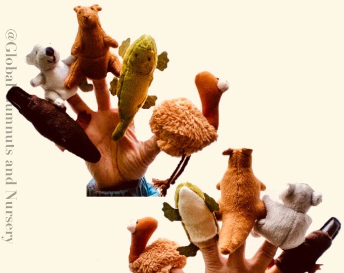 Australian VELVET Animal Finger Puppets