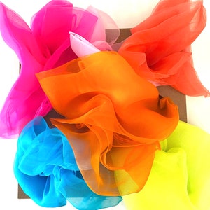 Bright Sensory Scarves | Play Silks | 6 Colour Set | Scarf