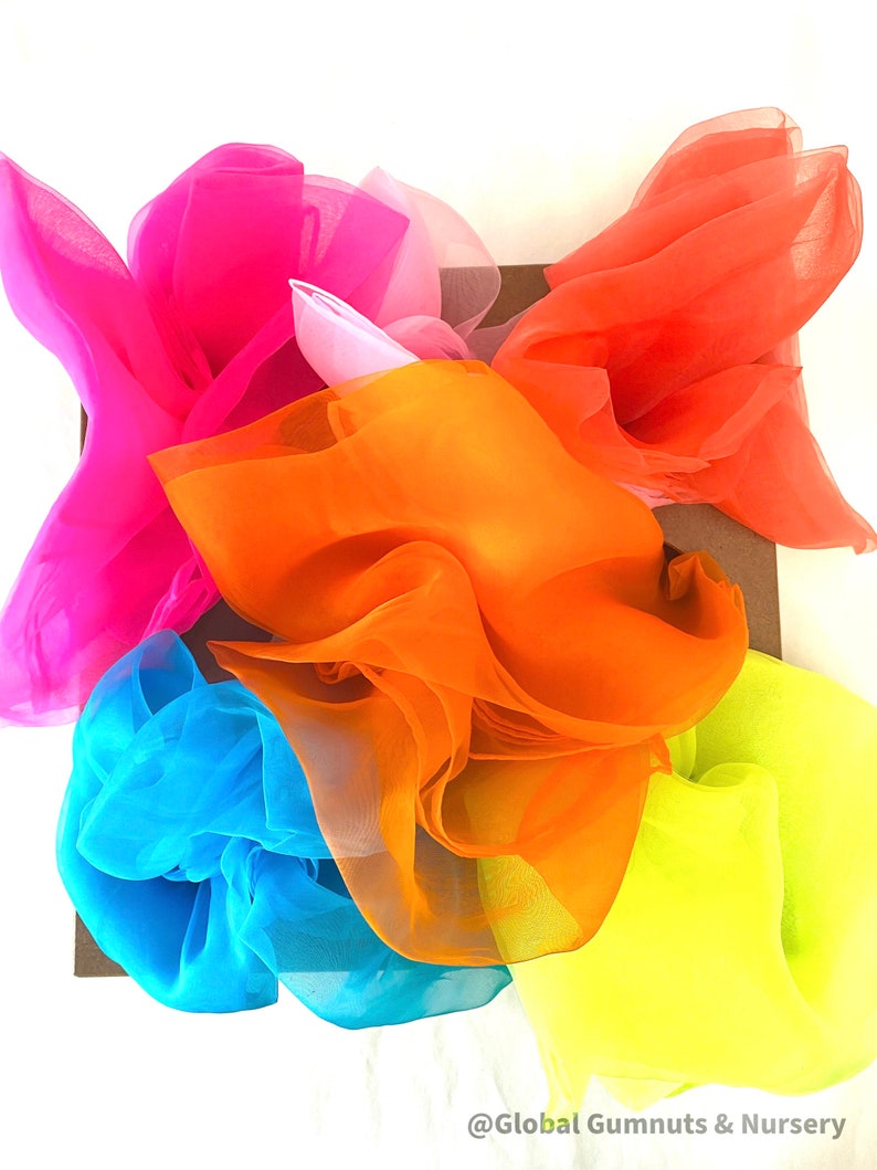 Bright Sensory Scarves Play Silks 6 Colour Set Scarf image 1