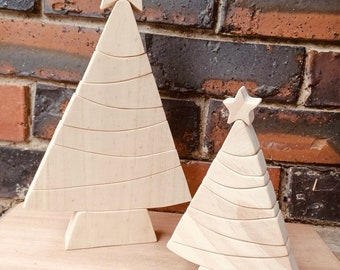 LARGE Natural Christmas Tree Wooden Stacker | 31cm