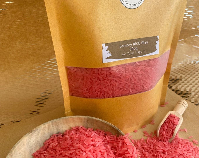 RED Vibrant Sensory Rice | 200 or 400 grams  | Seven Colours of the RAINBOW | Optional Tools