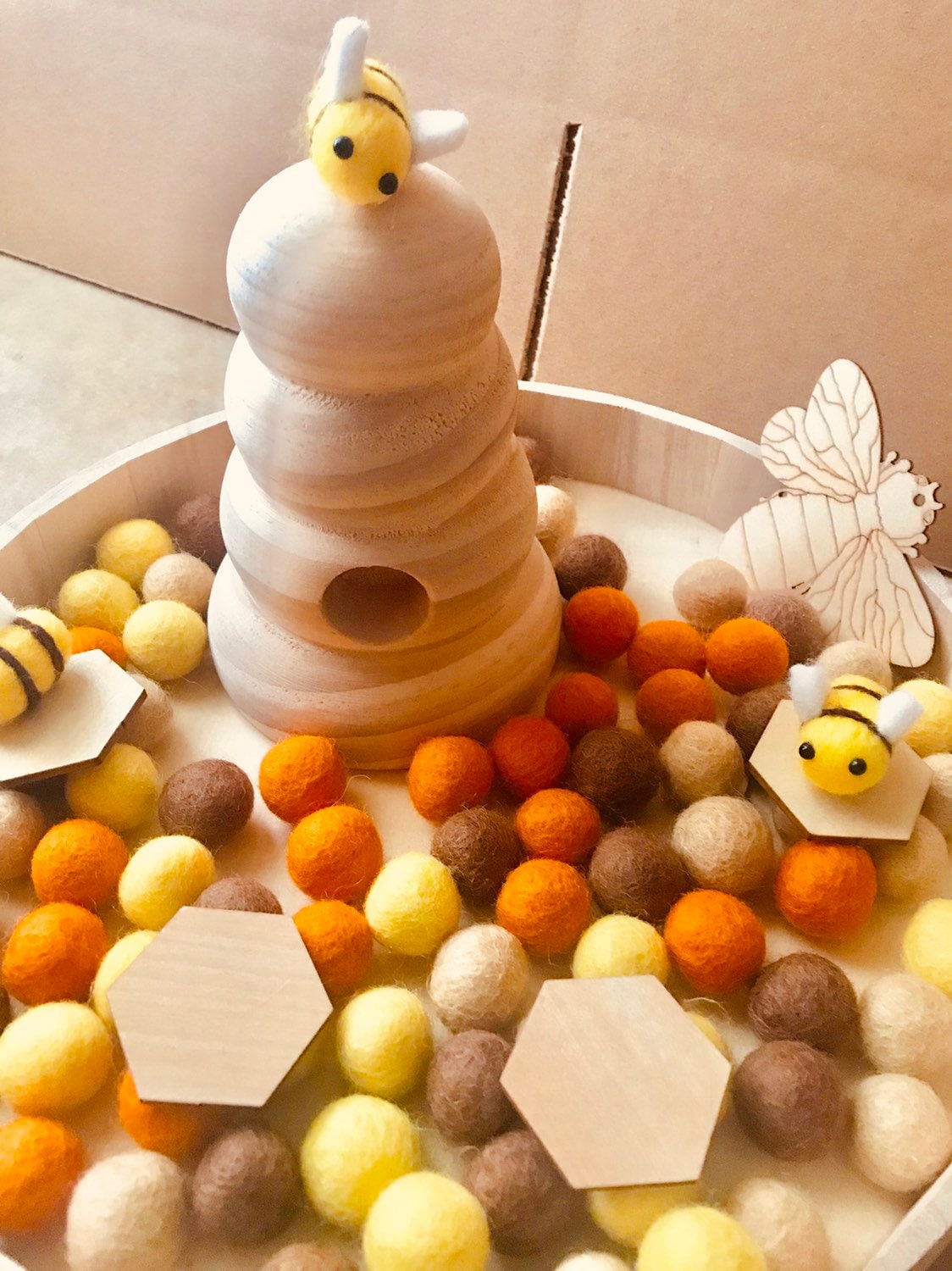 Small Natural Wooden Bee Hive HANDMADE