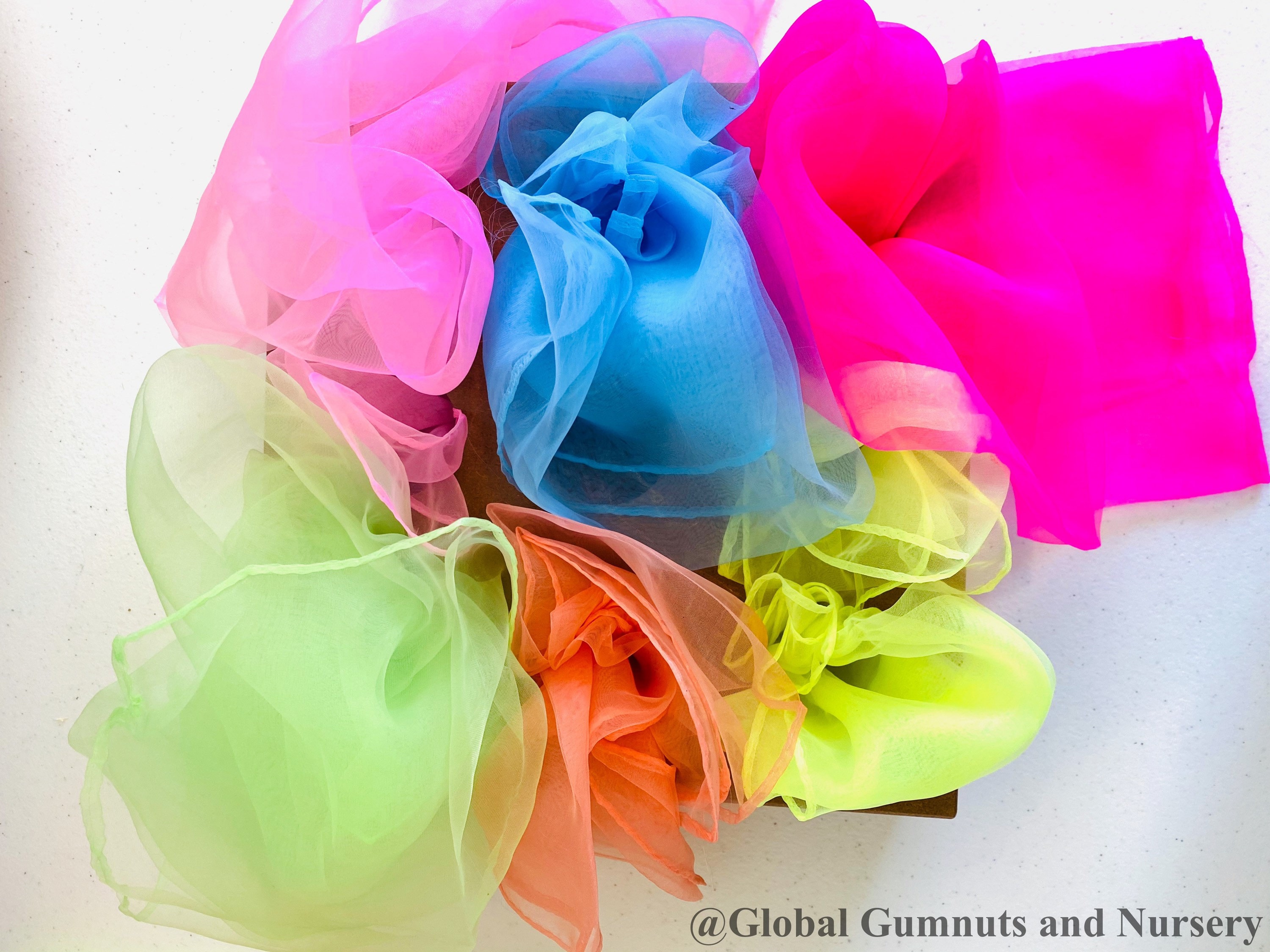 Bright Sensory Scarves Play Silks 6 Colour Set Scarf