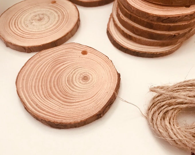 Wood Slices with drilled hole