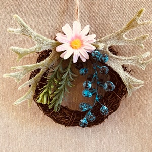 Mini Floral Wreath | Ornament | Artificial Flower | Decor | Mini Floral Gift | Fairy Door Wreath