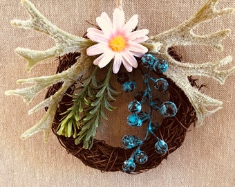 Mini Floral Wreath | Ornament | Artificial Flower | Decor | Mini Floral Gift | Fairy Door Wreath