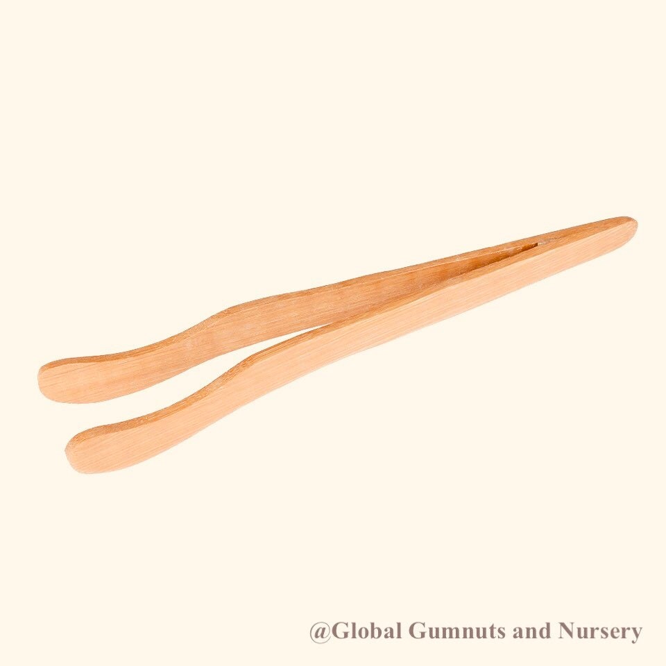 Curvey Wooden Baby Tongs