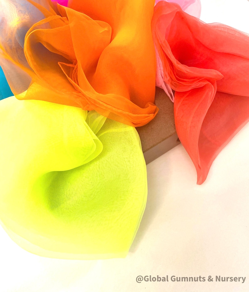 Bright Sensory Scarves Play Silks 6 Colour Set Scarf image 3