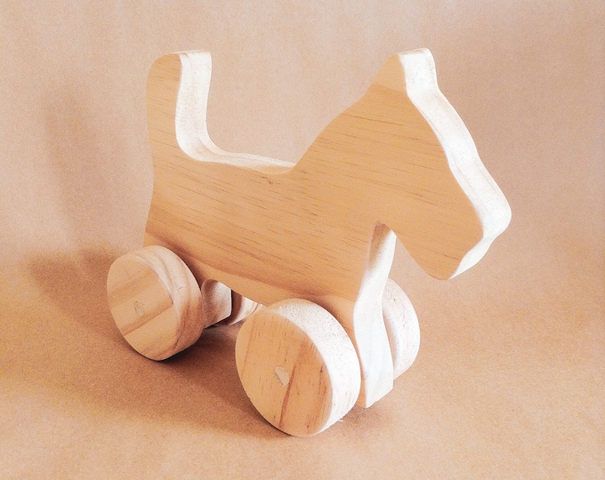 Enchanting Personalized Dog Wooden Wheeler Toy: Where Imagination Takes the Lead!