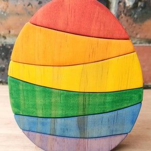 Rainbow Egg Wooden Stacker image 1