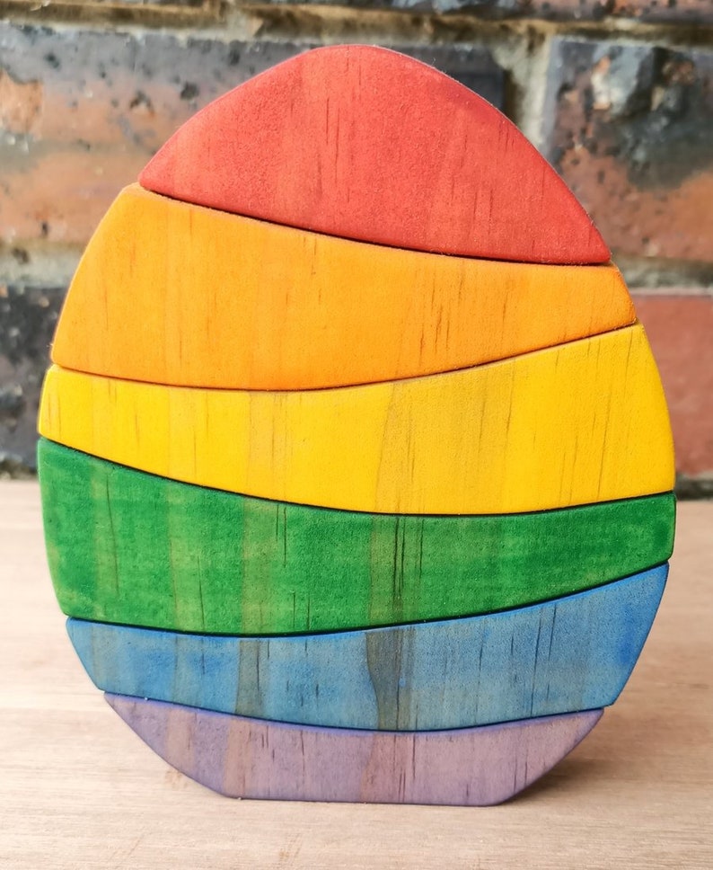 Rainbow Egg Wooden Stacker image 1