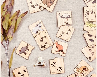 Matching Animal TRACKS | Wooden GAME | Australian Made | Native Animals