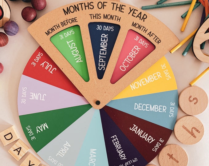 Days of the Week WHEEL With a Three-way Viewer Window Spinner Dial ...