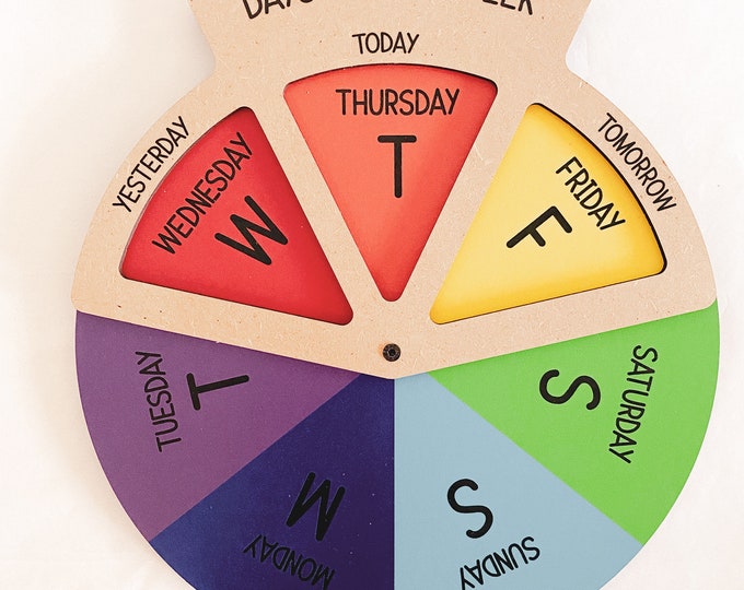 Downloadable Teaching Resource for Days of the Week - Interactive Learning Fun! | WHEEL with a 3-way viewer window | Spinner Dial | 7Days