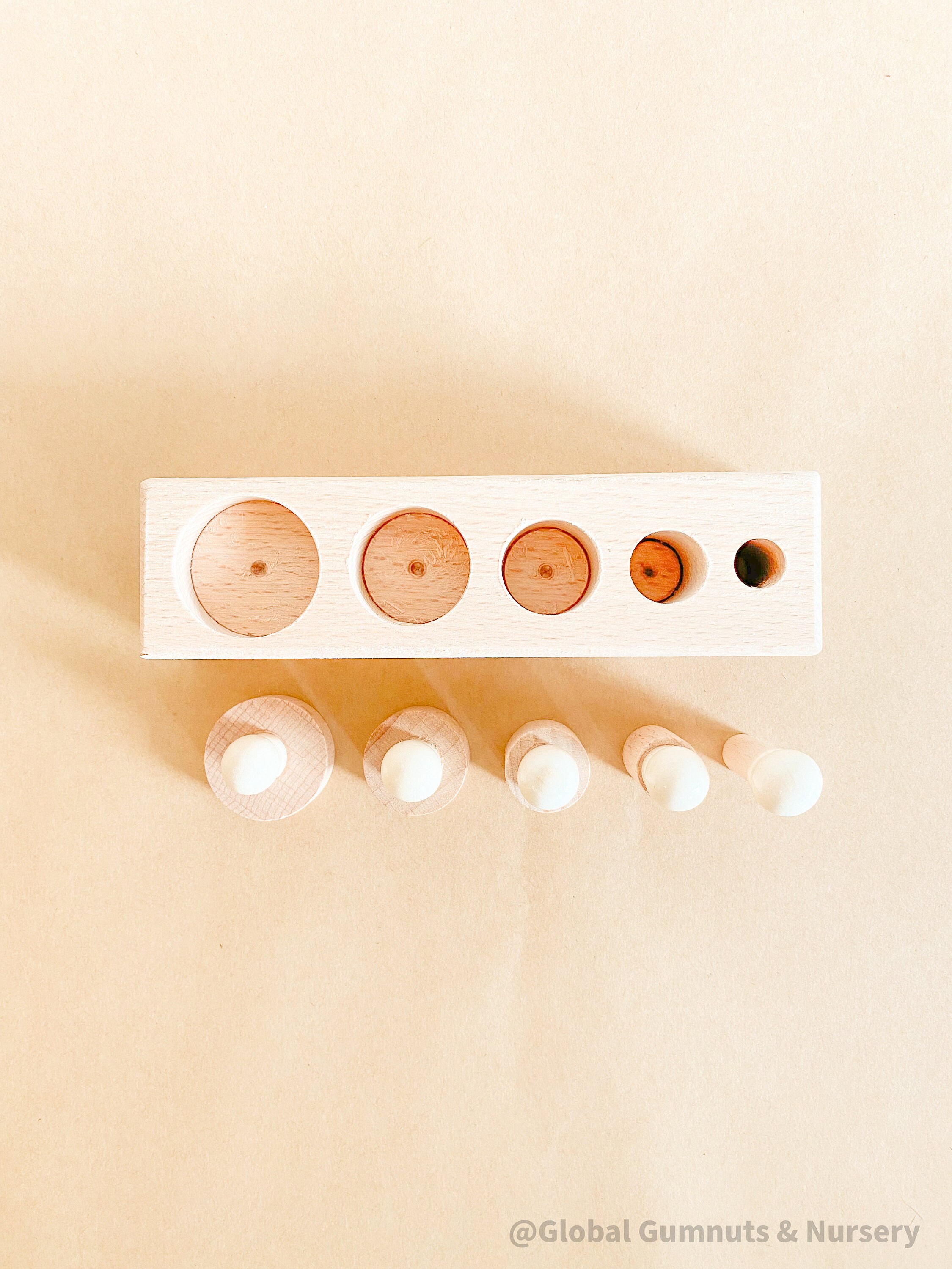 Meroco Wooden Weight and Size Learning Set C for Little Explorers Cylinder Weights Blocks