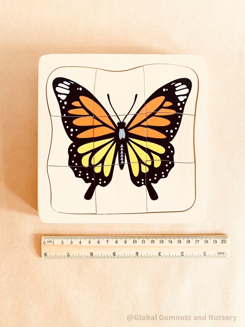 Butterfly Life Cycle PUZZLE Montessori SQUARE image 6