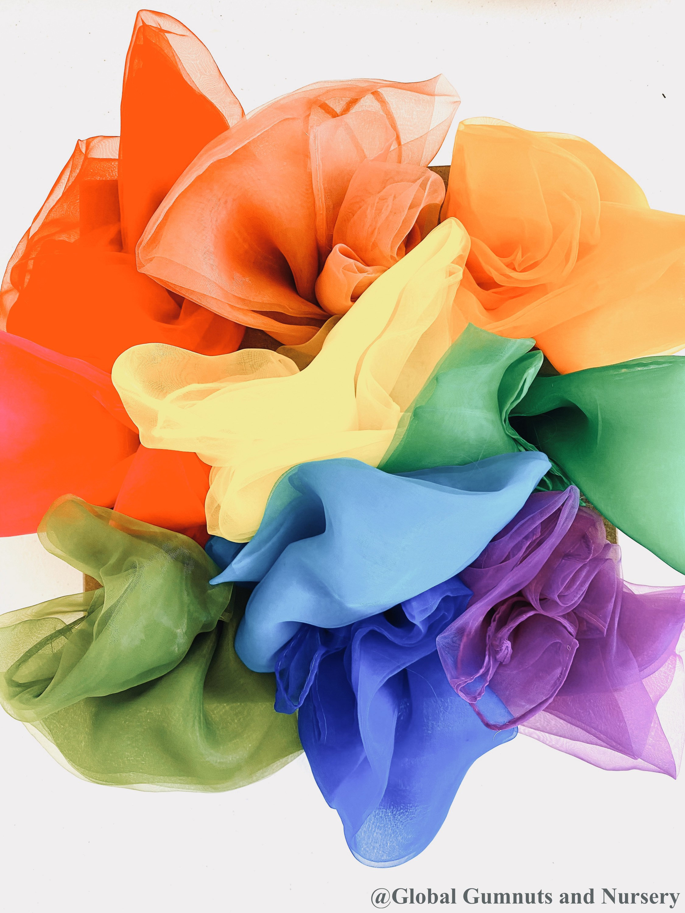 Rainbow Sensory Scarves Play Silks 10 Colour Set Earth Colours Scarf 