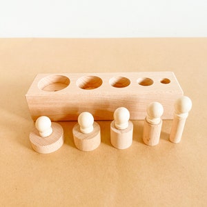 Meroco Wooden Weight and Size Learning Set C for Little Explorers | Cylinder Weights | Blocks | Cylinder Weights | Blocks