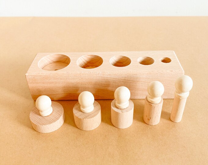 Meroco Wooden Weight and Size Learning Set C for Little Explorers | Cylinder Weights | Blocks | Cylinder Weights | Blocks