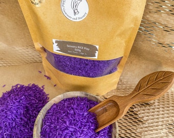 PURPLE VIOLET Vibrant Sensory Rice | 200 or 400grams  | Seven Colours of the RAINBOW | Optional Tools